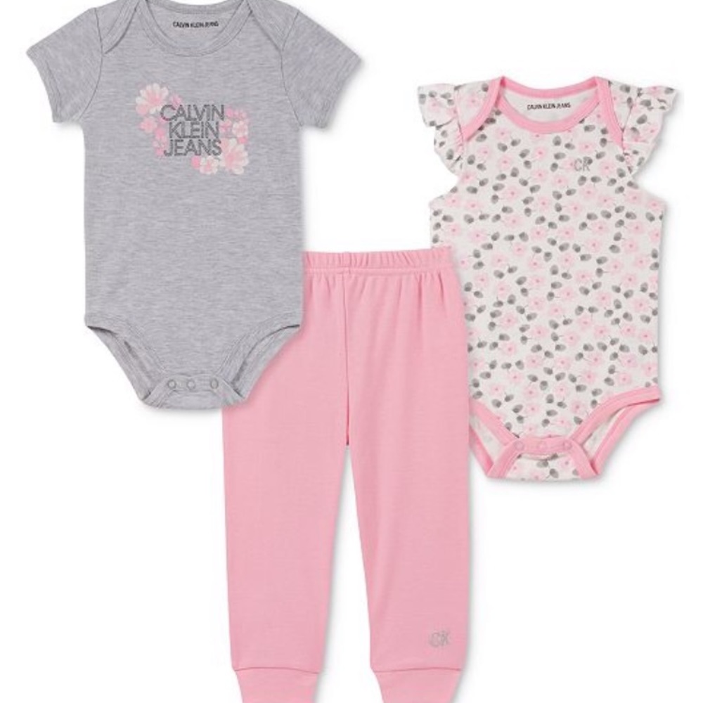 Girls Infant 3-Piece Bodysuits and Pants Set